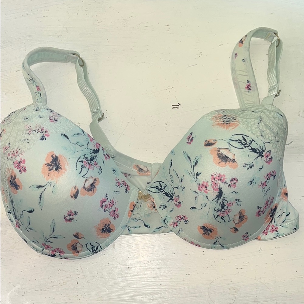 Jessica Simpson Blue Cream Underwire Bra Intimates